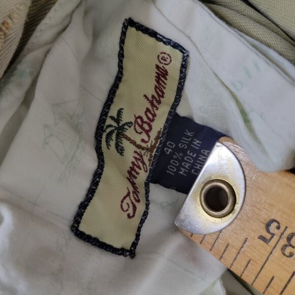 Tommy Bahama Mens 100% Silk Dress Pants Size 40 Tan Flat Front Tropical Weight - Picture 4 of 12